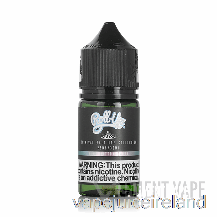 Vape Juice ICE Blue Cotton Candy SALT - Carnival - Juice Roll Upz - 30mL 50mg